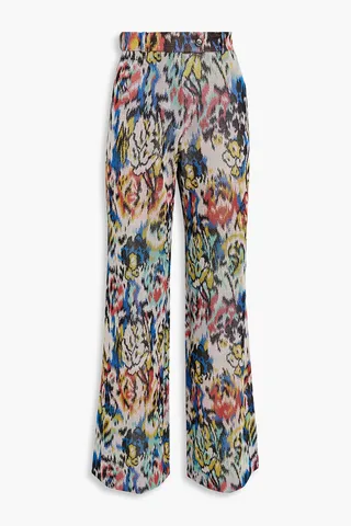 Crochet-knit wide leg pants
