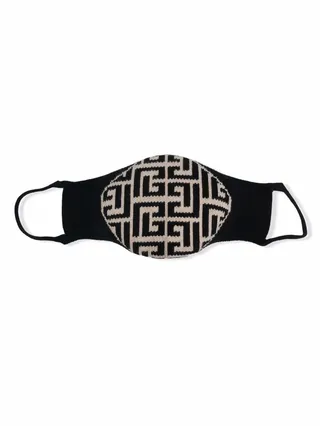 Monogram-Print Knitted Face Mask