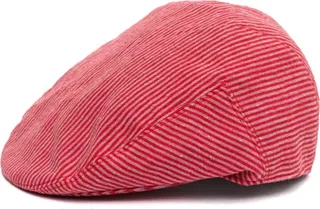 Anthony Peto - Fitted Cap Linen Red Stripes