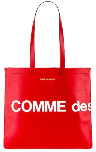COMME des GARCONS Huge Logo Tote Bag in Red
