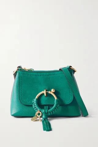 See By Chloé - Joan Mini Textured-leather And Suede Shoulder Bag - Green