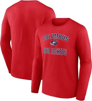 Men's Fanatics Branded Red Columbus Blue Jackets Team Victory Arch Long Sleeve T-shirt