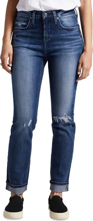Silver Jeans Co. Women's Beau High-Rise Slim-Leg Jeans