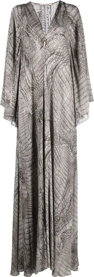 Tiger-Tooth pendant snakeskin-print dress