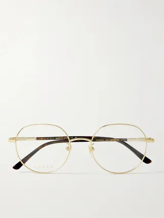 Round-Frame Gold-Tone Optical Glasses