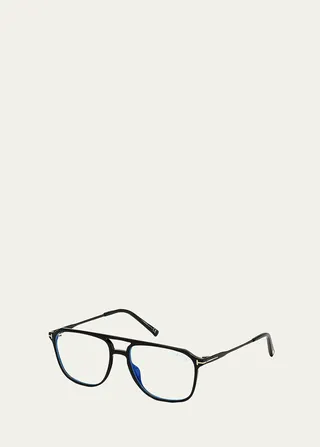 Men's FT5665-BM54 Blue Light Blocking Navigator Optical Glasses