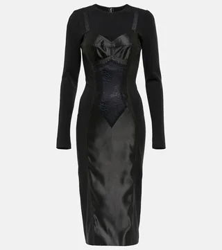 Corset-detail midi dress