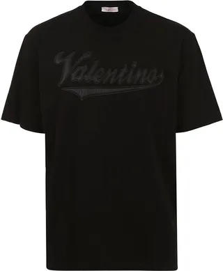 Valentino Logo Embroidered Crewneck T-Shirt