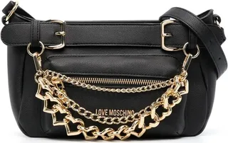 Chain-Embellished Leather Bag