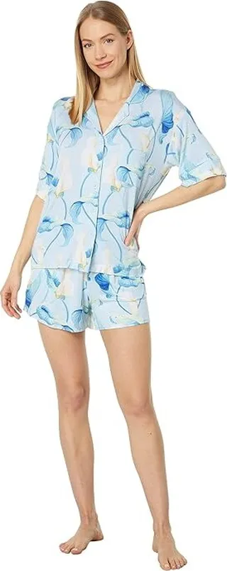 Tommy Bahama Short Sleeve Crop Pants PJ Set (Calla Lilies) Women's Pajama Sets