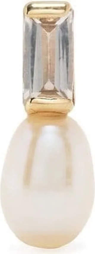 14kt yellow gold Orb pearl drop stud earring