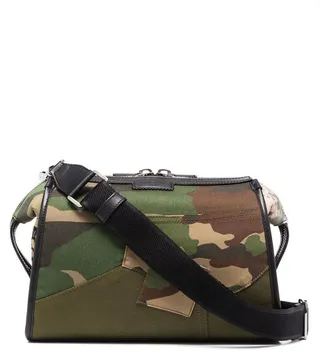 Camouflage-Print Patchwork Crossbody Bag