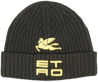 Logo-Embroidered Ribbed-Knit Beanie