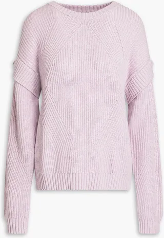 Layered cotton and cashmere-blend sweater