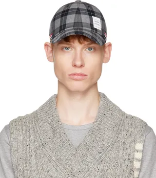 Thom Browne Gray Baseball Cap