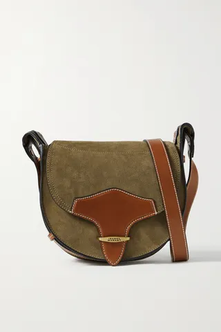 Isabel Marant - Botsy Small Leather-trimmed Suede Shoulder Bag - Green