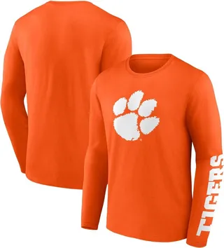 Men's Fanatics Branded Orange Clemson Tigers Double Time 2-Hit Long Sleeve T-shirt