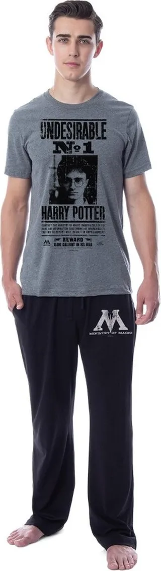 Harry Potter Mens' Undesirable No 1 Wanted Poster Sleep Pajama Set (X-Large) Multicolored