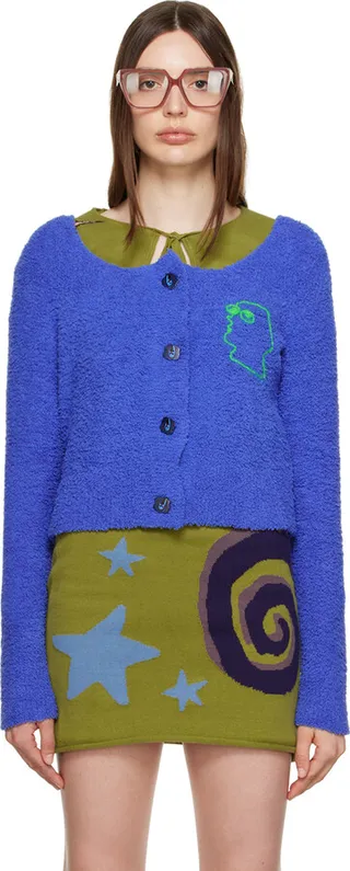 Brain Dead Blue Mantis Cardigan