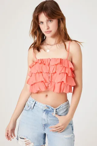 Tiered Ruffle Cropped Cami