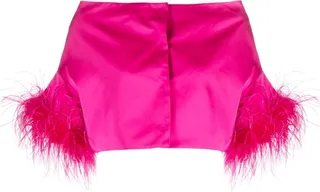 Feather-Trim Jacket