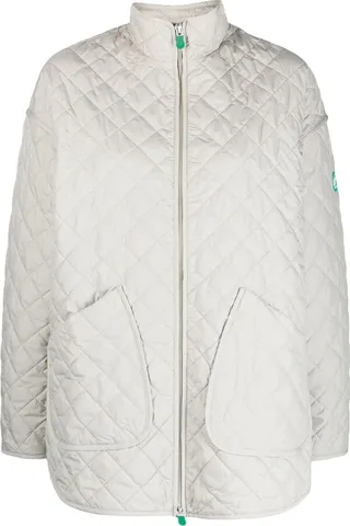 Diamond-Quilted Oversize Jacket