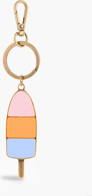 Gold-tone enamel keychain