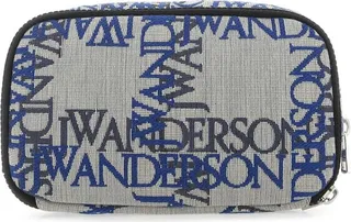 JW Anderson Double Zipped Logo-Jacquard Pouch