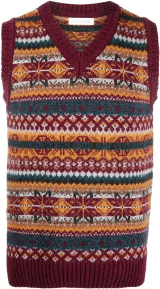 BURN TANK Fair Isle wool knitted vest
