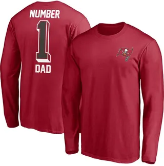 Men's Fanatics Red Tampa Bay Buccaneers #1 Dad Long Sleeve T-shirt