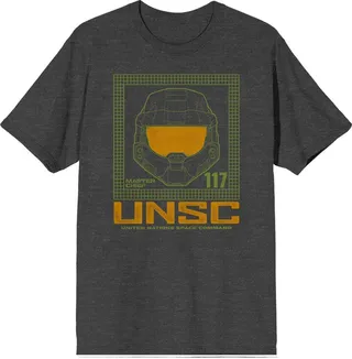 Halo Infinite UNSC 117 Black Heather Men's T-shirt -S