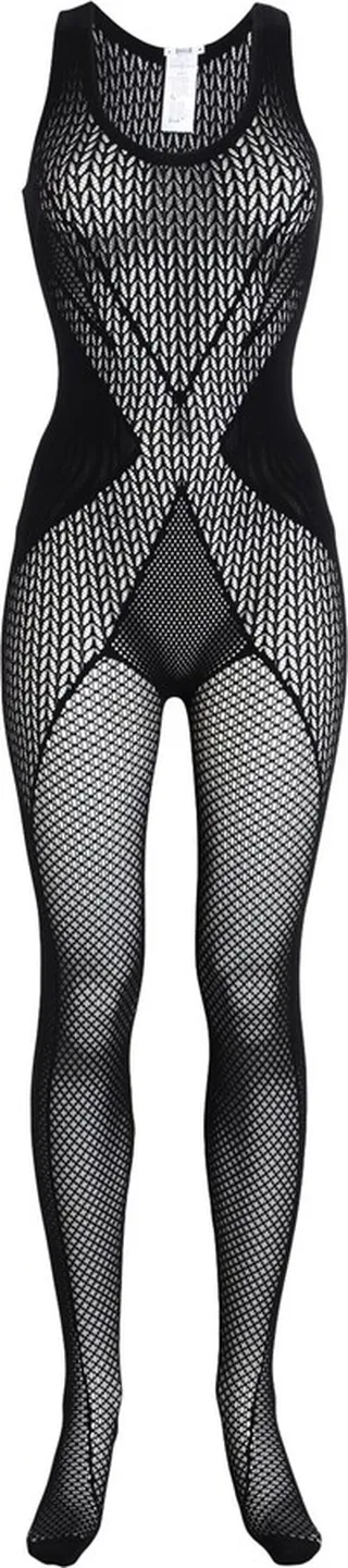 Romance Net Catsuit Lingerie Bodysuit Black
