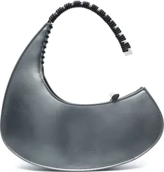 Curved Leather Tote Bag
