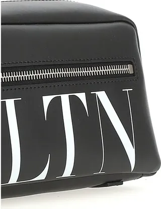 Valentino VLTN Logo Printed Zip-Up Wash bag