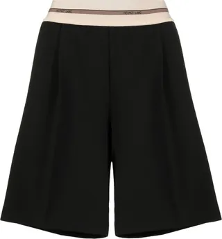 Pleated Logo-Waistband Bermuda Shorts