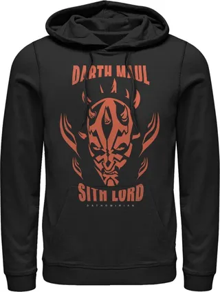Men's Star Wars: The Clone Wars Darth Maul Sith Lord Pull Over Hoodie - Black - 2X Large