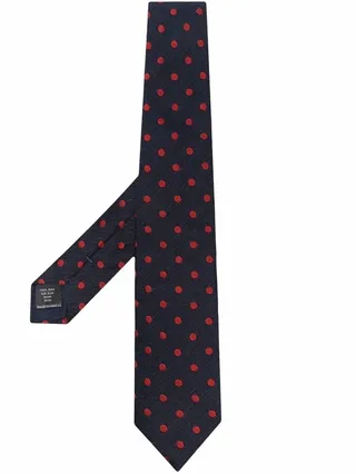 Polka Dot-Print Silk Tie