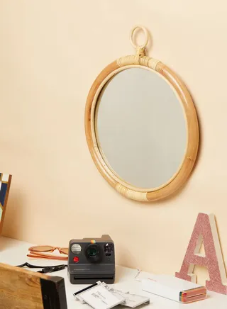 Rattan Wall Mirror 42 X 35Cm