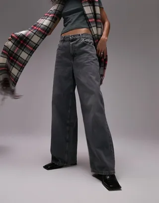 Topshop low slung boyfriend jeans in dirty sulphur