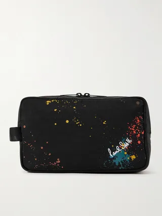 Paint-Splattered Recycled-Nylon Wash Bag