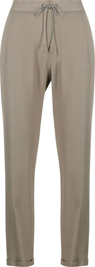 Brushed-Effect Cropped Trousers