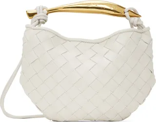 Bottega Veneta White Mini Sardine Shoulder Bag