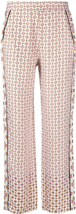 Geometric-Pattern Pull-On Trousers