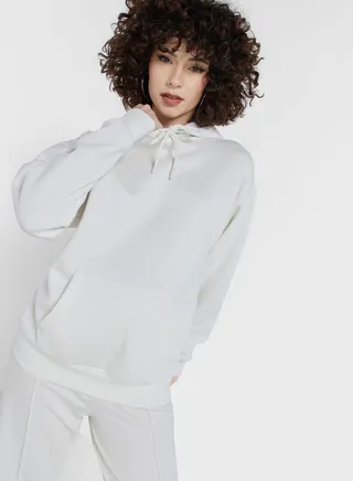 Crew Neck Tie Detail Hoodie