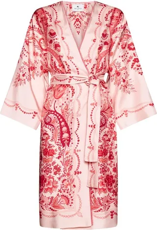 Etro Belted Waist Paisley-Printed Robe