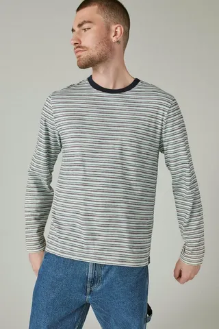 Long Sleeve Indigo Multi Crew