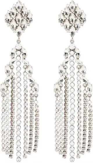 Alessandra Rich Embellished Clip Fastened Drop Earrings