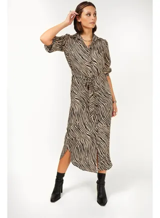 Little Mistress Printed Shirt Dress