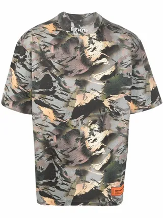 camouflage mock-neck T-shirt