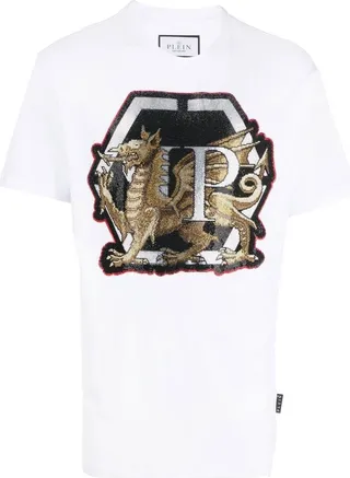 rhinestone-logo T-shirt